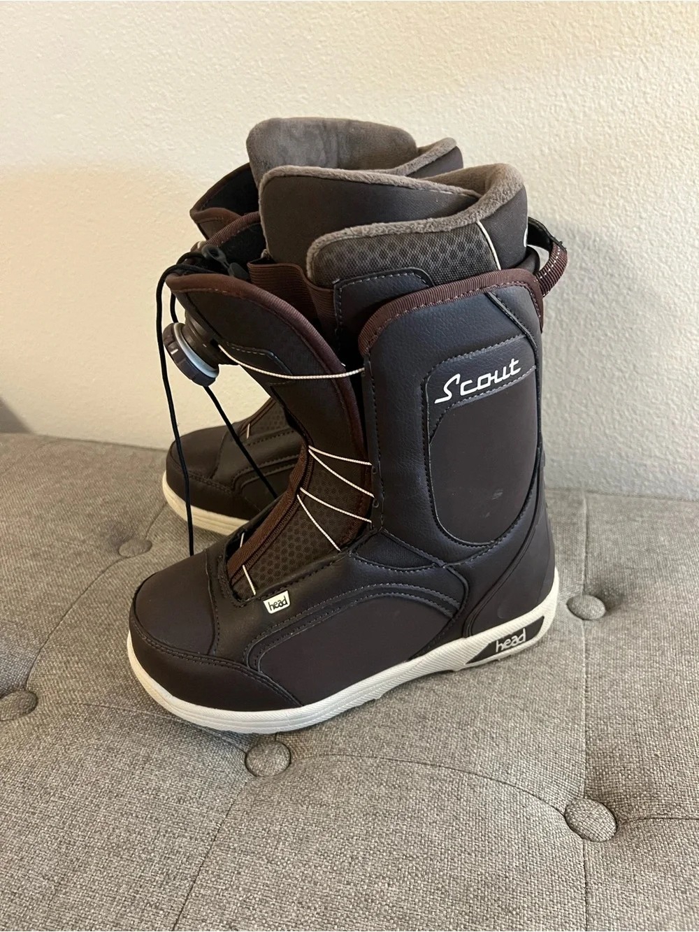 Head Scout Kids' Brown and White Snowboard Boots